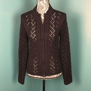 Arizona Zip up Cable Knit Sweater Junior’s Large